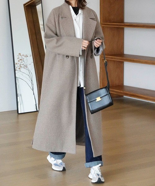 Mayree(メイリー)の「【Mayree】スリットロング オーバーコート 2021AW(チェスターコート・レディース・ブラック/ブラウン/ブルー/アイボリー/モカ・FREE)」の19枚目の写真