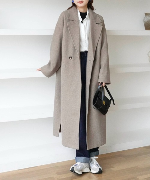 Mayree(メイリー)の「【Mayree】スリットロング オーバーコート 2021AW(チェスターコート・レディース・ブラック/ブラウン/ブルー/アイボリー/モカ・FREE)」の20枚目の写真