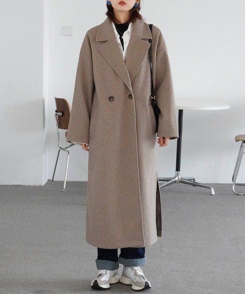 Mayree(メイリー)の「【Mayree】スリットロング オーバーコート 2021AW(チェスターコート・レディース・ブラック/ブラウン/ブルー/アイボリー/モカ・FREE)」の21枚目の写真