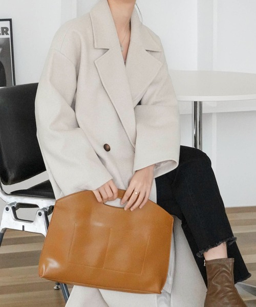 Mayree(メイリー)の「【Mayree】スリットロング オーバーコート 2021AW(チェスターコート・レディース・ブラック/ブラウン/ブルー/アイボリー/モカ・FREE)」の8枚目の写真