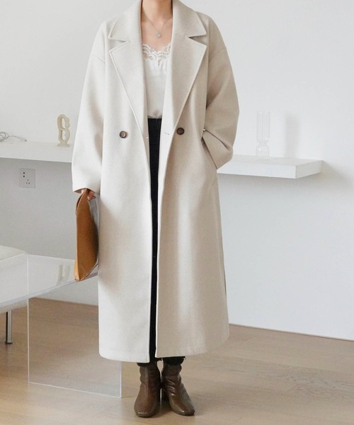 Mayree(メイリー)の「【Mayree】スリットロング オーバーコート 2021AW(チェスターコート・レディース・ブラック/ブラウン/ブルー/アイボリー/モカ・FREE)」の9枚目の写真