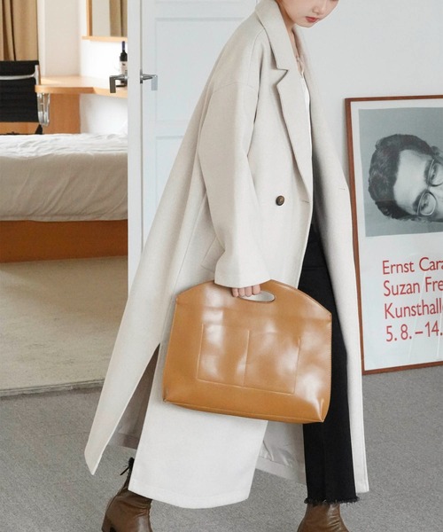 Mayree(メイリー)の「【Mayree】スリットロング オーバーコート 2021AW(チェスターコート・レディース・ブラック/ブラウン/ブルー/アイボリー/モカ・FREE)」の15枚目の写真