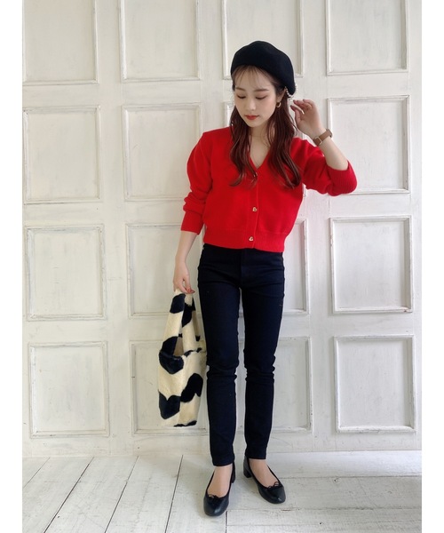 jumelle(ジュメロ)の「Vネックカーディガン(カーディガン/ボレロ・レディース・ブラウン/レッド・FREE)」の11枚目の写真