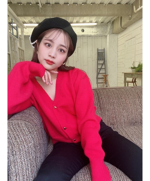 jumelle(ジュメロ)の「Vネックカーディガン(カーディガン/ボレロ・レディース・ブラウン/レッド・FREE)」の18枚目の写真