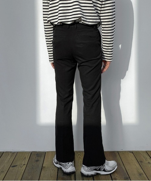 ASCLO（エジュクロ）の「ASCLO +5cmセミブーツカットスラックス（スラックス・メンズ・チャコールグレー/ブラック・SMALL/MEDIUM/LARGE）」の4枚目の写真