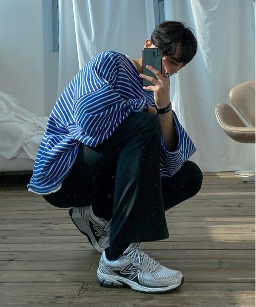 ASCLO（エジュクロ）の「ASCLO +5cmセミブーツカットスラックス（スラックス・メンズ・チャコールグレー/ブラック・SMALL/MEDIUM/LARGE）」の6枚目の写真