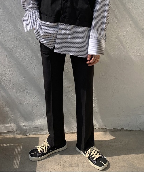 ASCLO（エジュクロ）の「ASCLO +5cmセミブーツカットスラックス（スラックス・メンズ・チャコールグレー/ブラック・SMALL/MEDIUM/LARGE）」の15枚目の写真