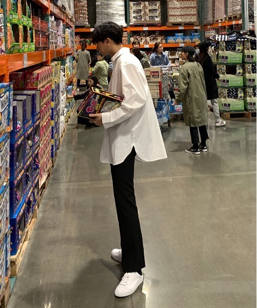 ASCLO（エジュクロ）の「ASCLO +5cmセミブーツカットスラックス（スラックス・メンズ・チャコールグレー/ブラック・SMALL/MEDIUM/LARGE）」の10枚目の写真