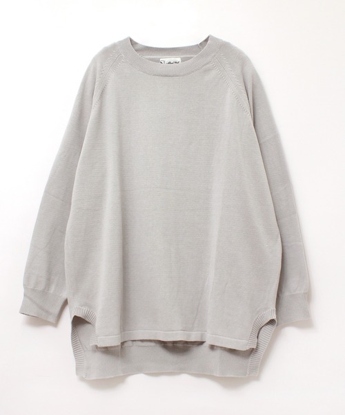 RNA-N（アールエヌエーエヌ）の「K2575 コットンラグランプルオーバー（ニット/セーター・レディース・グレイッシュブルー/ライトカーキ/キナリ/ライトグレー・MEDIUM）」の2枚目の写真