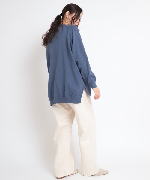 RNA-N（アールエヌエーエヌ）の「K2575 コットンラグランプルオーバー（ニット/セーター・レディース・グレイッシュブルー/ライトカーキ/キナリ/ライトグレー・MEDIUM）」の14枚目の写真