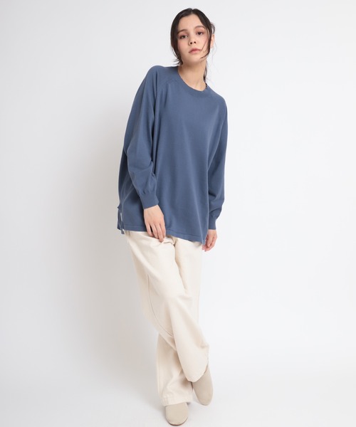 RNA-N（アールエヌエーエヌ）の「K2575 コットンラグランプルオーバー（ニット/セーター・レディース・グレイッシュブルー/ライトカーキ/キナリ/ライトグレー・MEDIUM）」の12枚目の写真