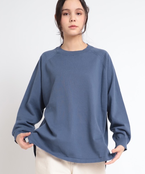 RNA-N（アールエヌエーエヌ）の「K2575 コットンラグランプルオーバー（ニット/セーター・レディース・グレイッシュブルー/ライトカーキ/キナリ/ライトグレー・MEDIUM）」の10枚目の写真