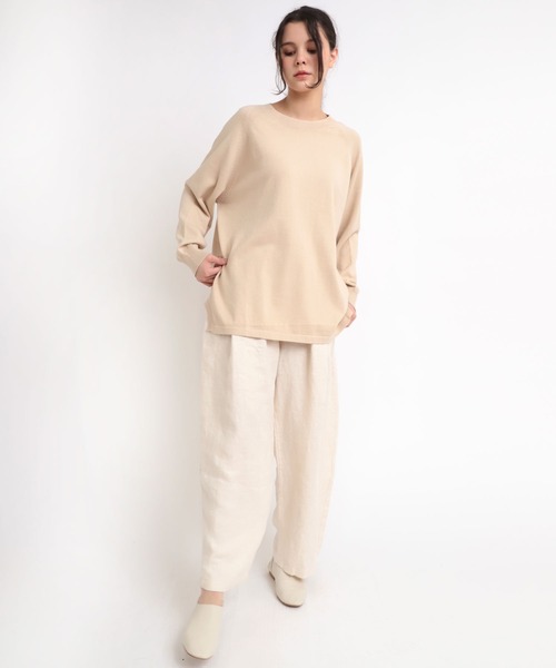 RNA-N（アールエヌエーエヌ）の「K2575 コットンラグランプルオーバー（ニット/セーター・レディース・グレイッシュブルー/ライトカーキ/キナリ/ライトグレー・MEDIUM）」の20枚目の写真