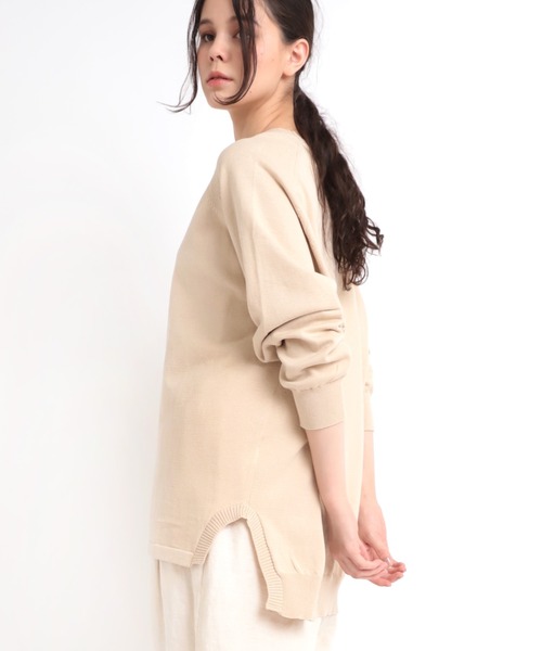 RNA-N（アールエヌエーエヌ）の「K2575 コットンラグランプルオーバー（ニット/セーター・レディース・グレイッシュブルー/ライトカーキ/キナリ/ライトグレー・MEDIUM）」の21枚目の写真