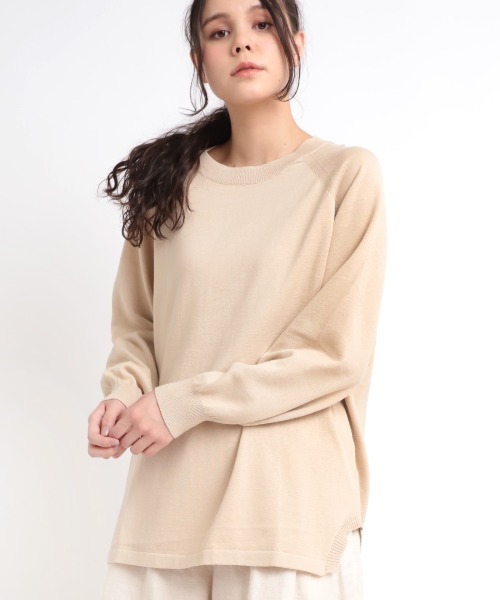 RNA-N（アールエヌエーエヌ）の「K2575 コットンラグランプルオーバー（ニット/セーター・レディース・グレイッシュブルー/ライトカーキ/キナリ/ライトグレー・MEDIUM）」の22枚目の写真