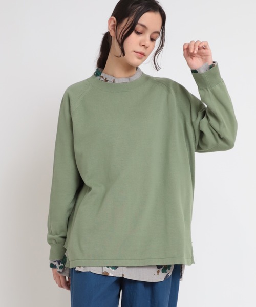 RNA-N（アールエヌエーエヌ）の「K2575 コットンラグランプルオーバー（ニット/セーター・レディース・グレイッシュブルー/ライトカーキ/キナリ/ライトグレー・MEDIUM）」の5枚目の写真