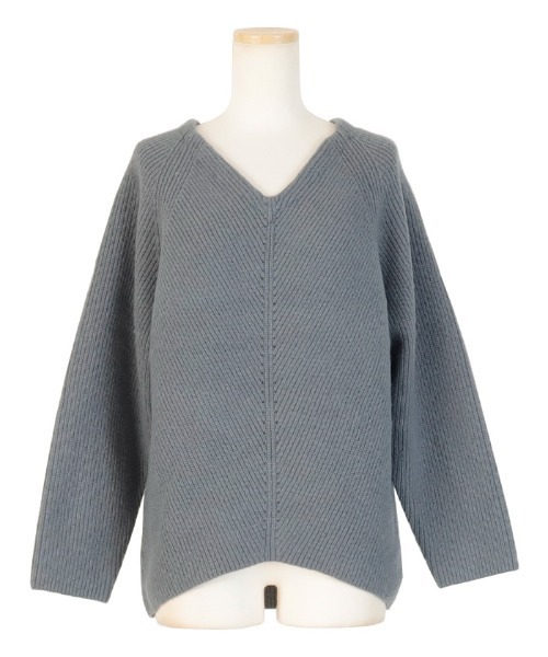 AMBIENT（アンビエント）の「Vﾈｯｸｱｲﾚｯﾄﾗｲﾝﾆｯﾄ（ニット/セーター・レディース・オフホワイト/ブルーグレー/ベージュ・FREE）」の5枚目の写真