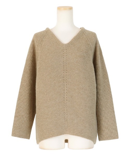 AMBIENT（アンビエント）の「Vﾈｯｸｱｲﾚｯﾄﾗｲﾝﾆｯﾄ（ニット/セーター・レディース・オフホワイト/ブルーグレー/ベージュ・FREE）」の6枚目の写真