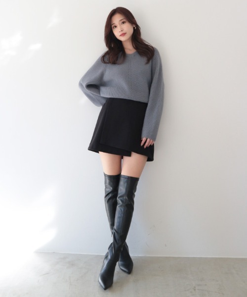 AMBIENT（アンビエント）の「Vﾈｯｸｱｲﾚｯﾄﾗｲﾝﾆｯﾄ（ニット/セーター・レディース・オフホワイト/ブルーグレー/ベージュ・FREE）」の14枚目の写真