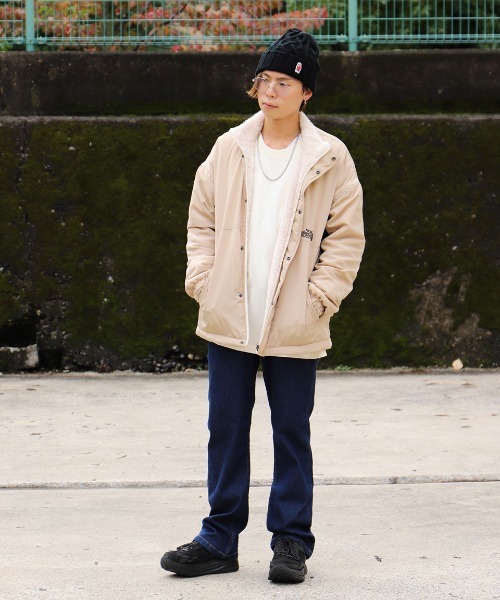 NESTA BRAND(ネスタブランド)の「裏ボアリバーシブルドロップショルダージャケット(ブルゾン・メンズ・ベージュ/レッド・XL/L/M/XXL)」の9枚目の写真