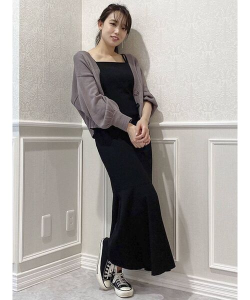 dazzlin（ダズリン）の「レースアップVネックカーディガン（カーディガン/ボレロ・レディース・オフホワイト/パープル/モカ・FREE）」の12枚目の写真