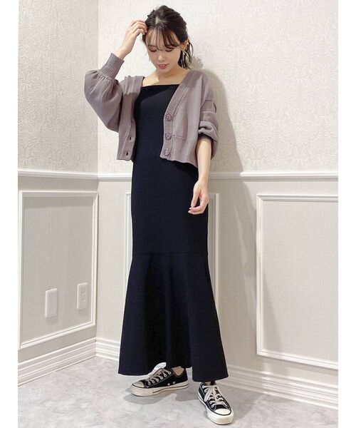 dazzlin（ダズリン）の「レースアップVネックカーディガン（カーディガン/ボレロ・レディース・オフホワイト/パープル/モカ・FREE）」の13枚目の写真