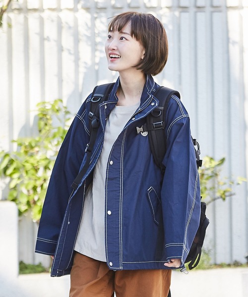 cube sugar 中綿スタンドカラージャケット　花柄　グレー　ダウン　M 12063163_cd02.jpg
