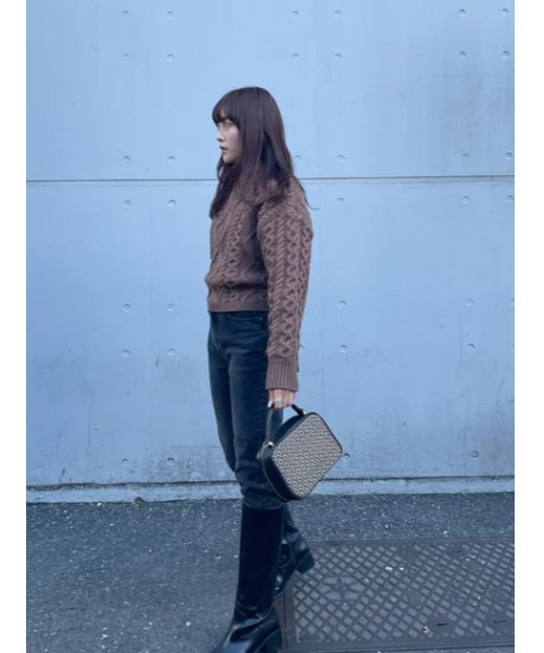 MOUSSY(マウジー)の「BACK OPEN セーター(ニット/セーター・レディース・ダークブラウン/パープル/ライトベージュ/アイボリー・FREE)」の5枚目の写真