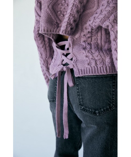 MOUSSY(マウジー)の「BACK OPEN セーター(ニット/セーター・レディース・ダークブラウン/パープル/ライトベージュ/アイボリー・FREE)」の18枚目の写真
