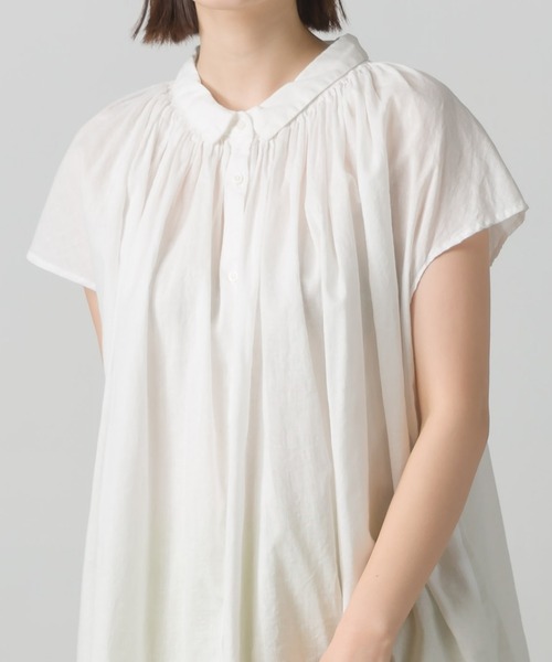 OMNES（オムネス）の「リネンコットンボイルフレンチスリーブブラウス（シャツ/ブラウス・レディース・ホワイト/ブラック/グレー/ブルー・FREE）」の22枚目の写真