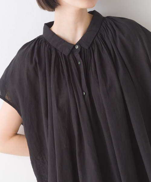 OMNES（オムネス）の「リネンコットンボイルフレンチスリーブ