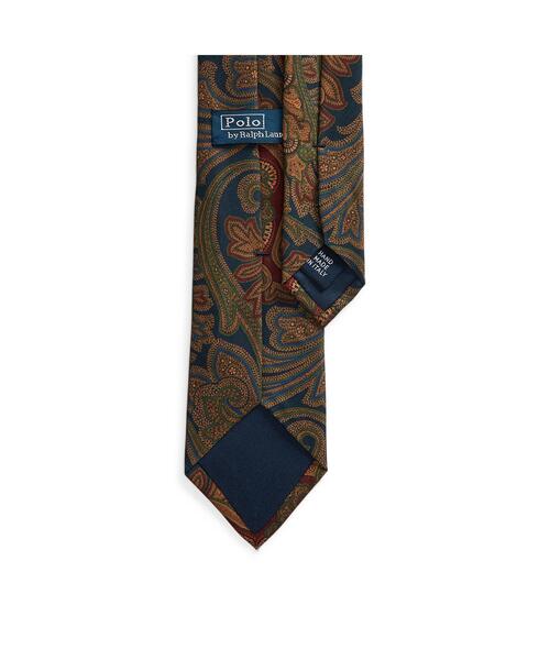 極美品 ポロバイラルフローレン ペイズリー柄 シルクネクタイ ナロータイ 黄色 Polo by Ralph Lauren ラルフローレン ペイズリー柄 ネクタイ