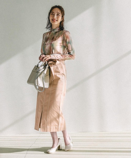 Andemiu（アンデミュウ）の「ステッチワークペンシルスカート270582（デニムスカート・レディース・ホワイト/ベージュ/ネイビー・FREE）」の19枚目の写真