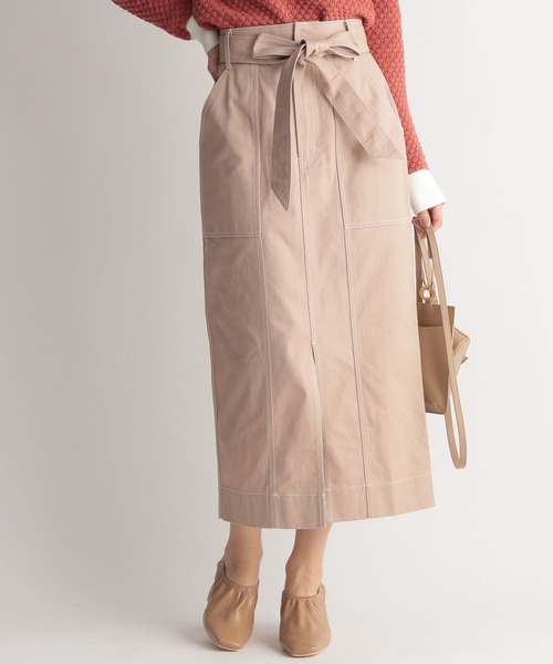 Andemiu（アンデミュウ）の「ステッチワークペンシルスカート270582（デニムスカート・レディース・ホワイト/ベージュ/ネイビー・FREE）」の11枚目の写真