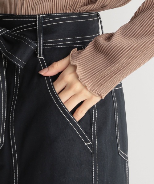 Andemiu（アンデミュウ）の「ステッチワークペンシルスカート270582（デニムスカート・レディース・ホワイト/ベージュ/ネイビー・FREE）」の12枚目の写真