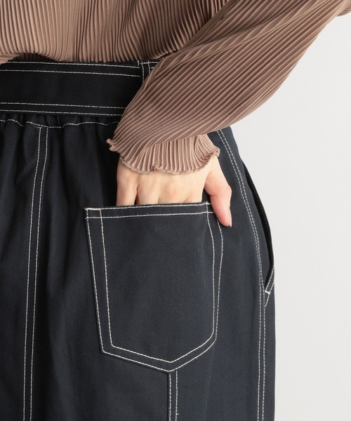 Andemiu（アンデミュウ）の「ステッチワークペンシルスカート270582（デニムスカート・レディース・ホワイト/ベージュ/ネイビー・FREE）」の18枚目の写真