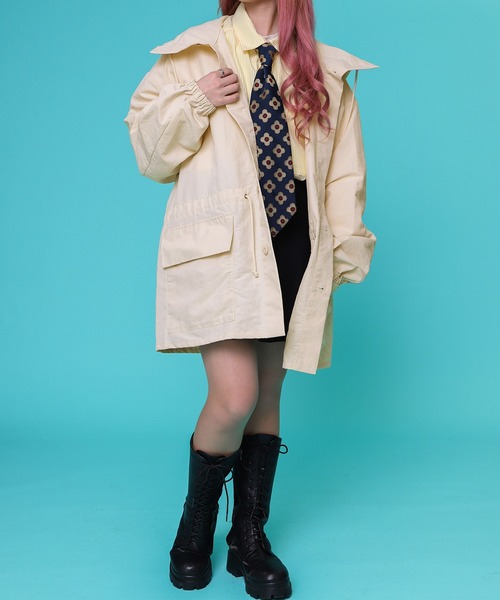 PairPair（ペアペア）の「マウンテンパーカー(ユニセックス)（ミリタリージャケット・レディース・アイボリー/ライトカーキ・FREE）」の5枚目の写真