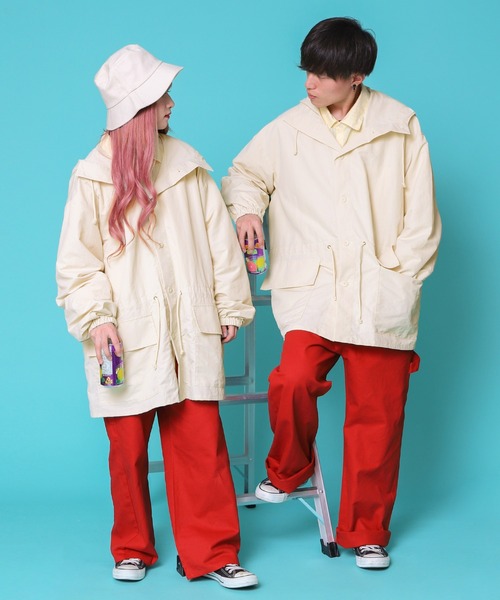 PairPair（ペアペア）の「マウンテンパーカー(ユニセックス)（ミリタリージャケット・レディース・アイボリー/ライトカーキ・FREE）」の10枚目の写真