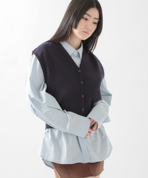 ALAND(エーランド)の「3.3Field Trip/BUTTON UP VEST 2273859(ベスト・レディース・ライトブルー/ネイビー・FREE)」の2枚目の写真