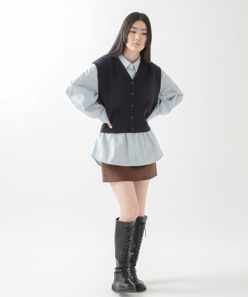 ALAND(エーランド)の「3.3Field Trip/BUTTON UP VEST 2273859(ベスト・レディース・ライトブルー/ネイビー・FREE)」の5枚目の写真