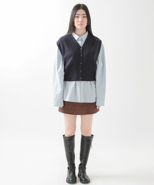ALAND(エーランド)の「3.3Field Trip/BUTTON UP VEST 2273859(ベスト・レディース・ライトブルー/ネイビー・FREE)」の6枚目の写真