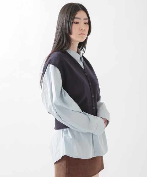 ALAND(エーランド)の「3.3Field Trip/BUTTON UP VEST 2273859(ベスト・レディース・ライトブルー/ネイビー・FREE)」の7枚目の写真