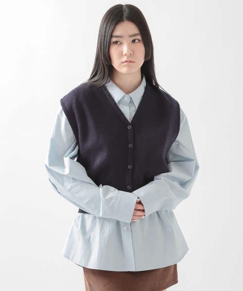 ALAND(エーランド)の「3.3Field Trip/BUTTON UP VEST 2273859(ベスト・レディース・ライトブルー/ネイビー・FREE)」の8枚目の写真