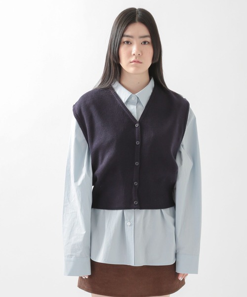ALAND(エーランド)の「3.3Field Trip/BUTTON UP VEST 2273859(ベスト・レディース・ライトブルー/ネイビー・FREE)」の9枚目の写真