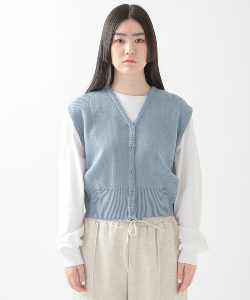 ALAND(エーランド)の「3.3Field Trip/BUTTON UP VEST 2273859(ベスト・レディース・ライトブルー/ネイビー・FREE)」の14枚目の写真
