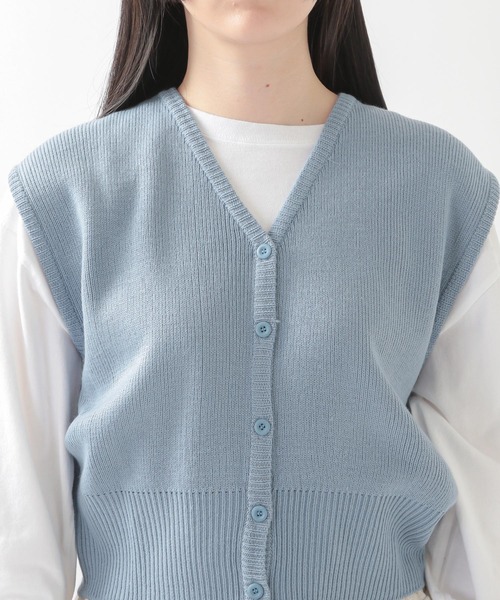 ALAND(エーランド)の「3.3Field Trip/BUTTON UP VEST 2273859(ベスト・レディース・ライトブルー/ネイビー・FREE)」の17枚目の写真