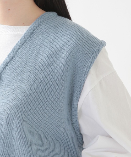 ALAND(エーランド)の「3.3Field Trip/BUTTON UP VEST 2273859(ベスト・レディース・ライトブルー/ネイビー・FREE)」の18枚目の写真