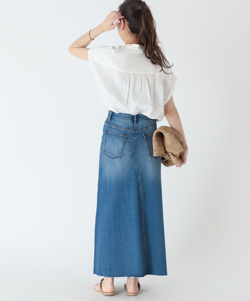 JOURNAL STANDARD relume（ジャーナルスタンダード　レリューム）の「《追加》LINASリネンバンドカラーフレンチ（シャツ/ブラウス・レディース・ホワイト/ブラック/ブラック系その他/グリーン系その他・FREE）」の5枚目の写真