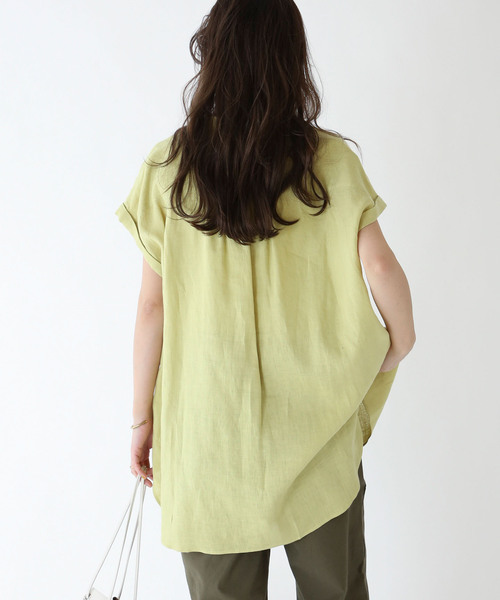 JOURNAL STANDARD relume（ジャーナルスタンダード　レリューム）の「《追加》LINASリネンバンドカラーフレンチ（シャツ/ブラウス・レディース・ホワイト/ブラック/ブラック系その他/グリーン系その他・FREE）」の22枚目の写真