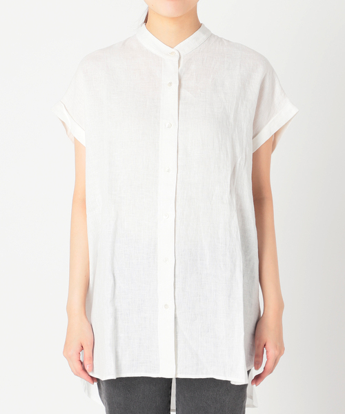 JOURNAL STANDARD relume（ジャーナルスタンダード　レリューム）の「《追加》LINASリネンバンドカラーフレンチ（シャツ/ブラウス・レディース・ホワイト/ブラック/ブラック系その他/グリーン系その他・FREE）」の9枚目の写真